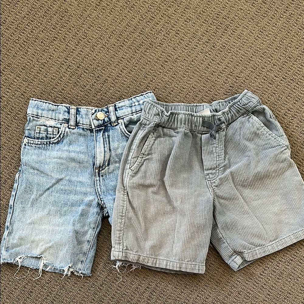 Zara kids denim and corduroy shorts size 6